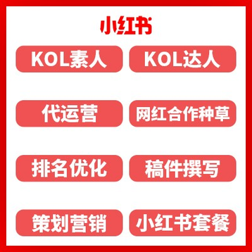 小红书KOC素人KOL达人网红明星种草排名优化代运营稿件撰写