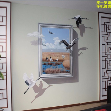 3d墙绘手绘壁画涂鸦上海餐厅办公室幼儿园